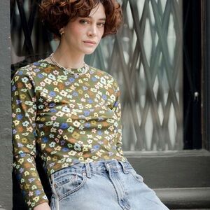 NWT Sandy Liang Nussbaum Top in Stickers Print